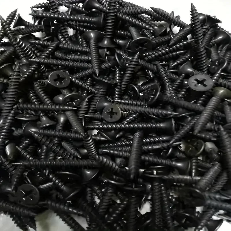 Schwarze Schrauben, perfekt für Akustikpaneele wohndeko.com - Akustikpaneele aus Echtholz - Premium Qualität