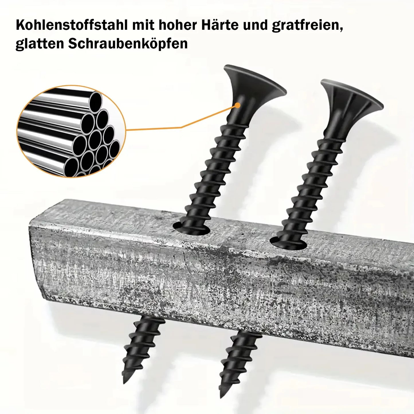 Schwarze Schrauben, perfekt für Akustikpaneele