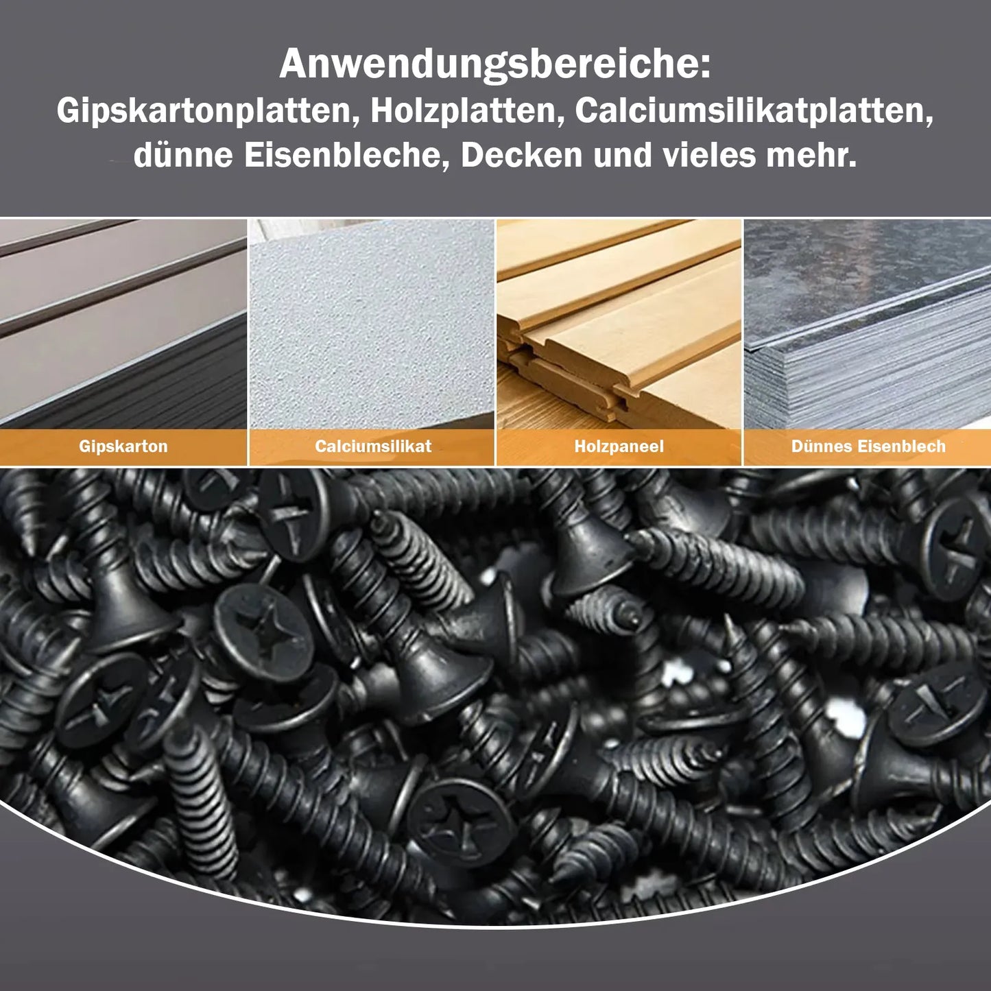 Schwarze Schrauben, perfekt für Akustikpaneele