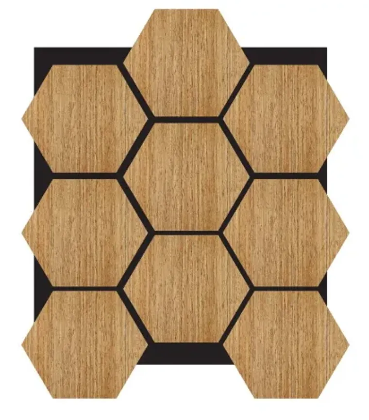 Hexagon-Akustikpaneele Rustikale Eiche – Bild 2