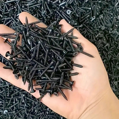 Schwarze Schrauben, perfekt für Akustikpaneele wohndeko.com - Akustikpaneele aus Echtholz - Premium Qualität