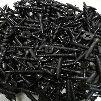 Schwarze Schrauben, perfekt für Akustikpaneele wohndeko.com - Akustikpaneele aus Echtholz - Premium Qualität