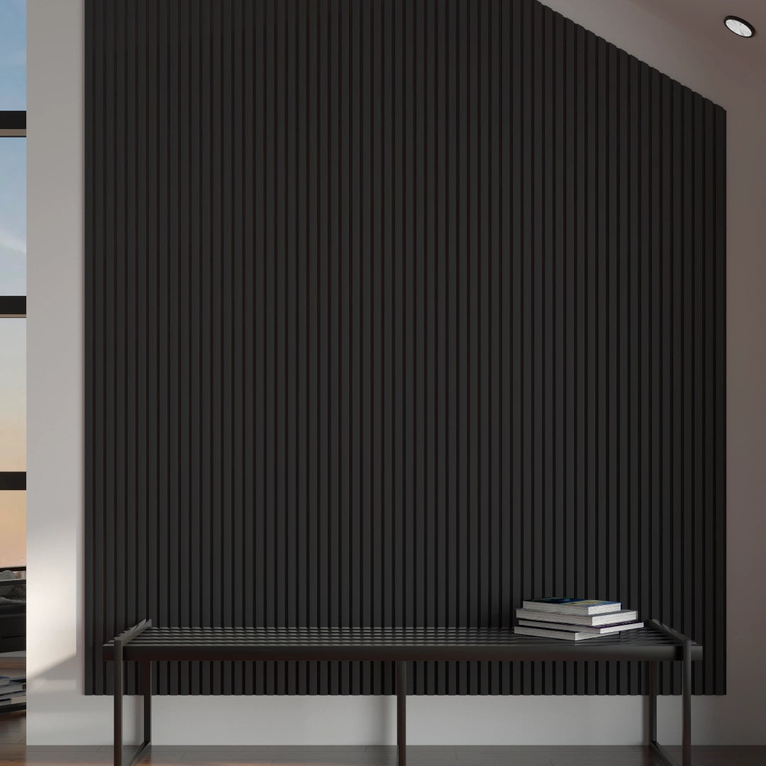 Akustikpaneele Schwarz 278cm x 60cm Akustikpaneele aus Holz - Wohndeko.com